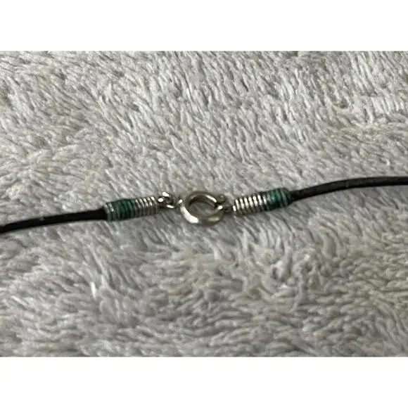 VTG Alpaka Mexico Inlaid Bird Pendant Mother of Pearl Abalone Leather Necklace!! - Picture 4 of 8